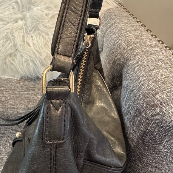 Botkier Leather Hobo Bag โ Dark Green Fringe & Stud Detail Zipper Detail - Picture 11 of 16
